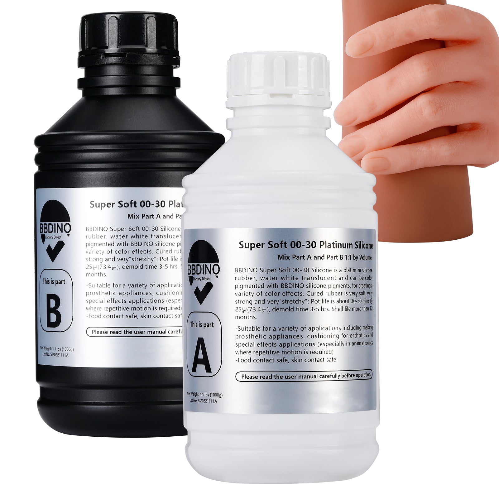 Two-Part AB Liquid Platinum Cure Silicone Rubber For Making Resin Crafts  Mold