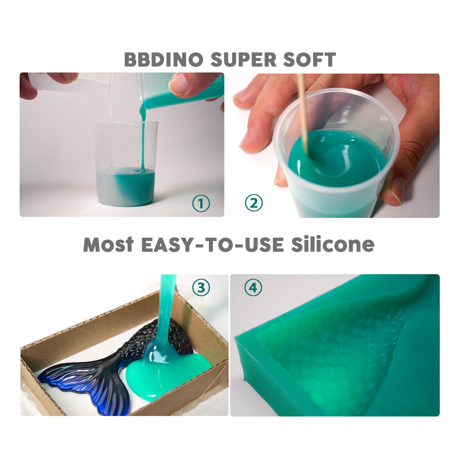 BBDINO Silicone Mold Making Kit, Fast Cure Soft Mold Making Silicone Rubber  2.2 lb(35 Oz), Liquid Silicone for Mold Making, for